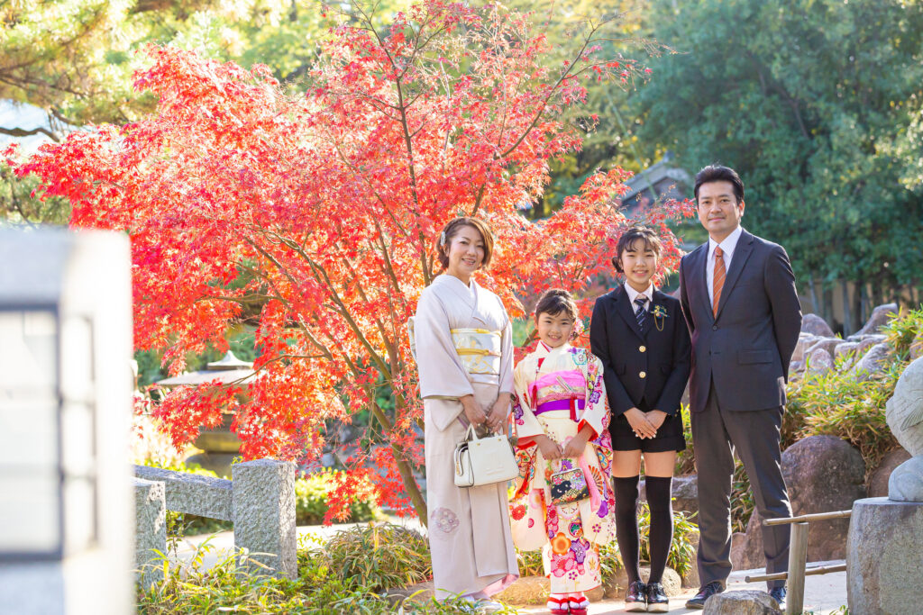 西宮神社で家族写真