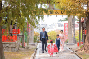 阿部野神社で七五三撮影