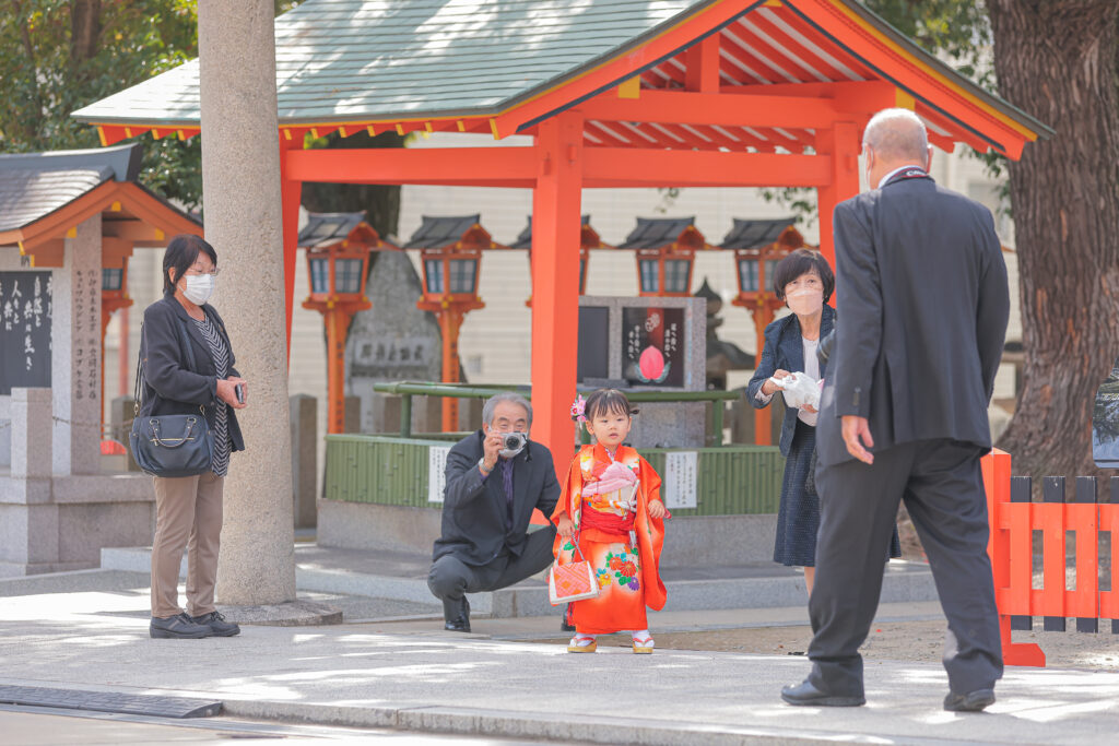 片山神社で七五三撮影