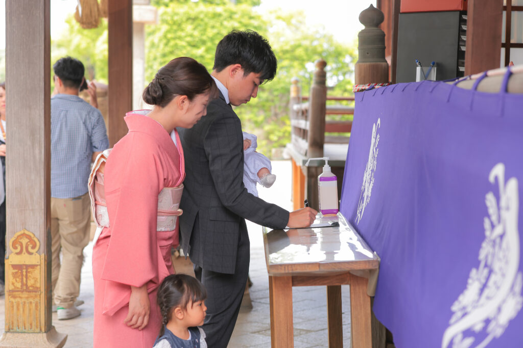 百舌鳥八幡宮のお宮参り写真