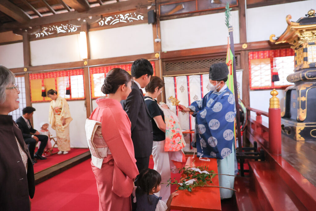 百舌鳥八幡宮のお宮参りご祈祷