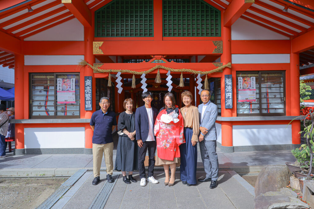 服部天神宮でお宮参り撮影