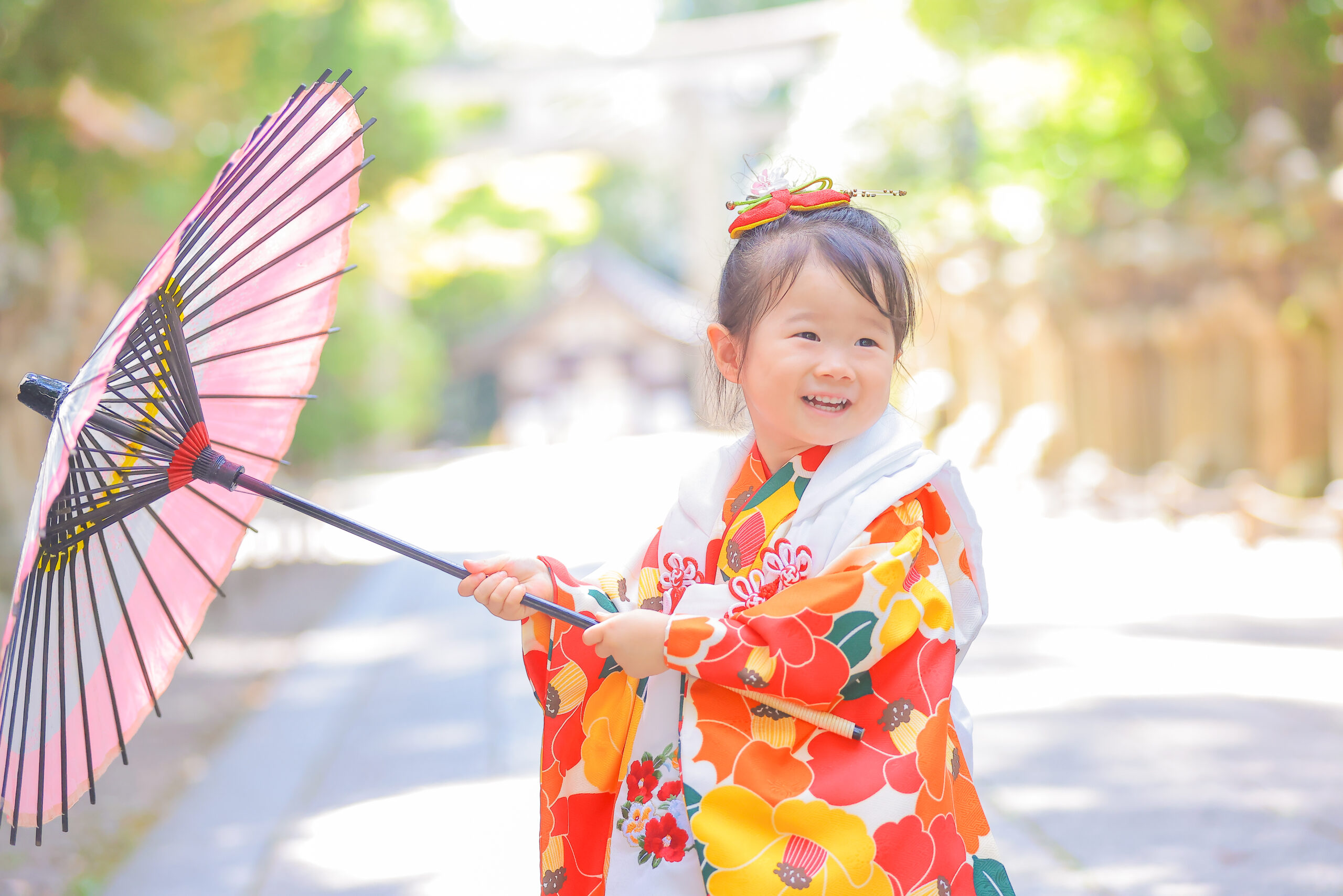 石清水八幡宮でお宮参り撮影